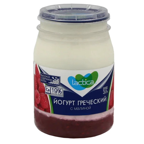 Greek double-layer yogurt with raspberries 3%, 190g.