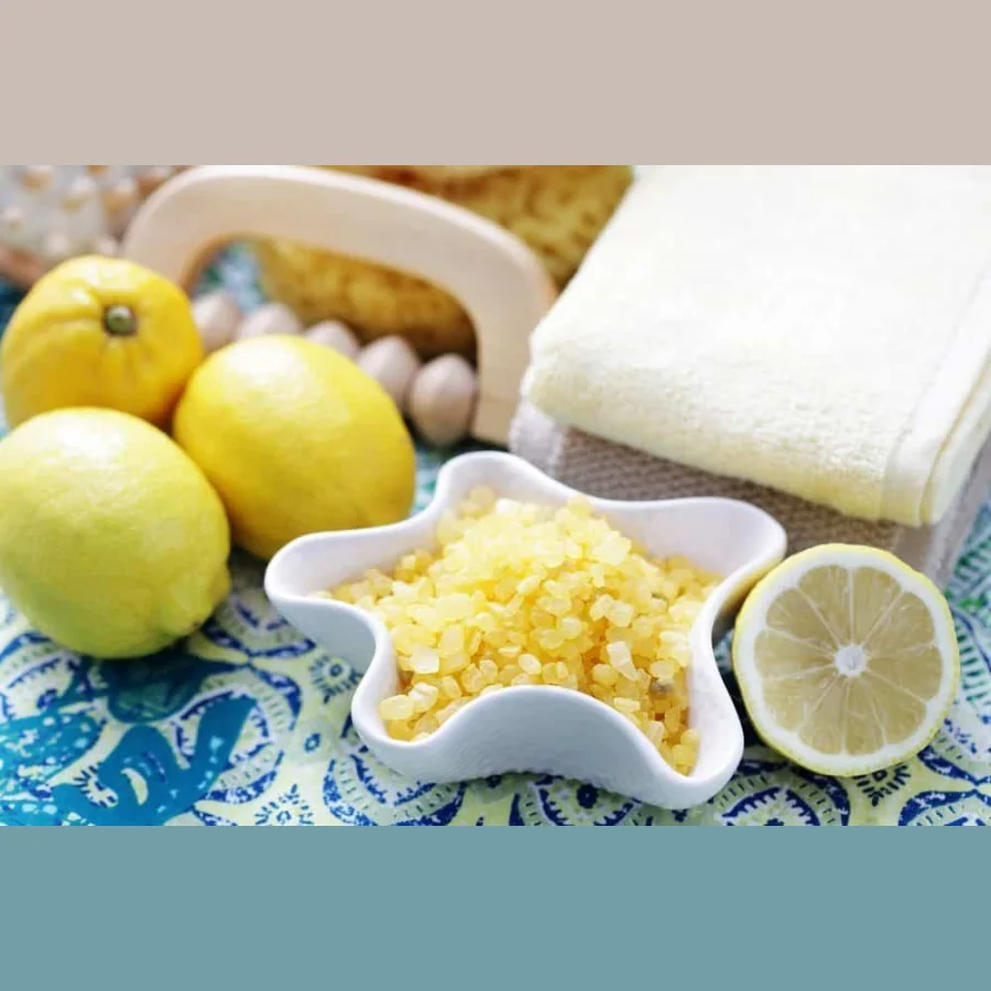Bath salt with lemon essential oil