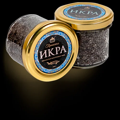 Granular caviar of sturgeon fish (sturgeon) 100g