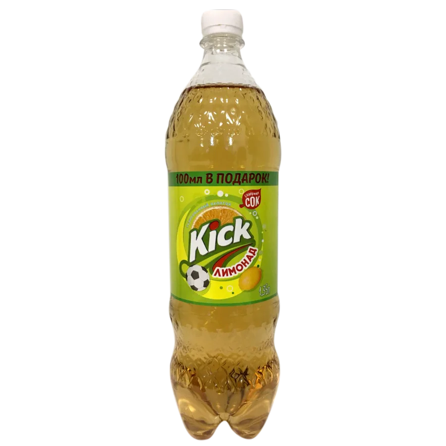 Газированная вода KICK Лимонад 1,35л, содержит сок 