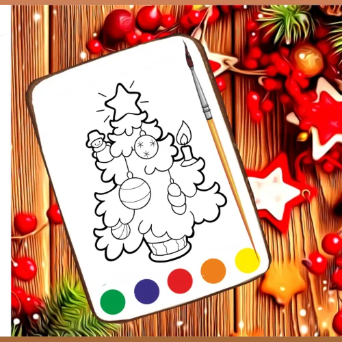 Gingerbread Coloring Christmas Tree
