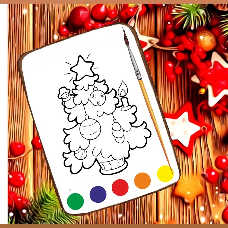 Gingerbread Coloring Christmas Tree