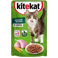 Корм для кошек KITEKAT Нежный Кролик в соусе, 85г пауч