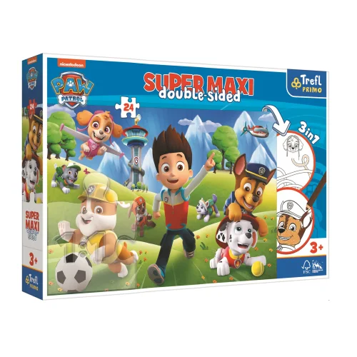 Adventures of the Puppy Patrol SUPER MAXI Double-sided Puzzle Trefl 41001