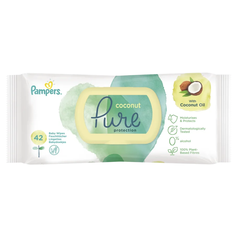 Pampers Pure Coconut Baby Wet Wipes 1 Packaging = 42 Napkins
