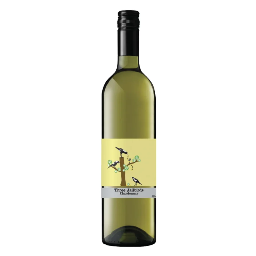 Вино защищенного географического указания сухое белое Шардоне, регион Юго-Восточная Австралия. Товарный знак Three Jailbirds 2018 13,5% 0,75