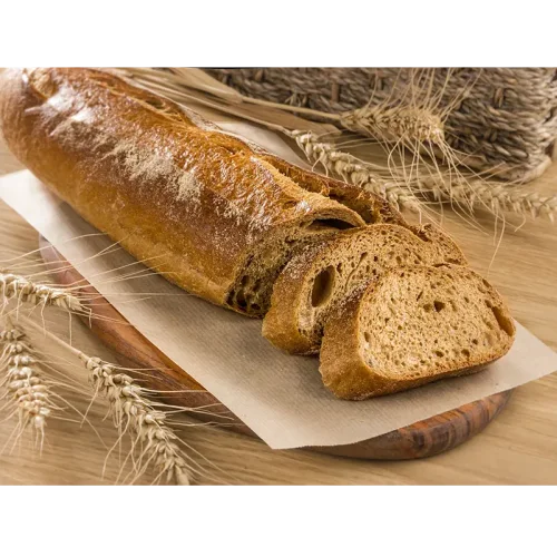 Rye-wheat baguette on the hearth