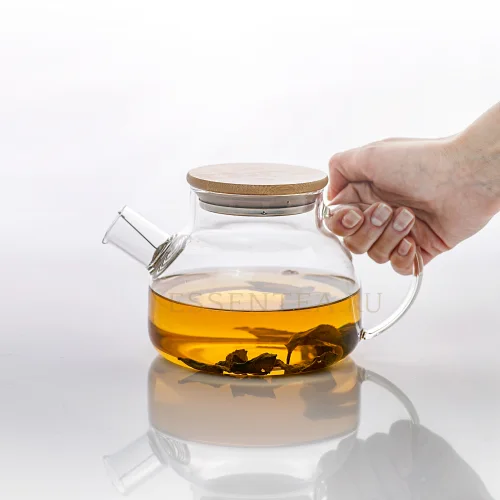 Glass teapot with bamboo lid 600 ml