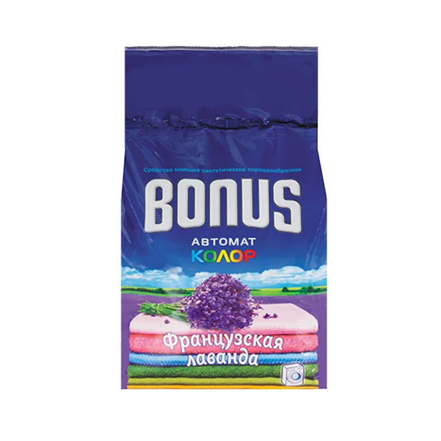 Washing powder "BONUS Automatic Color" with the smell of "French lavender", pack. 2.5 kg