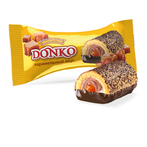 Mini Roll Biscuit "Donko" caramel taste