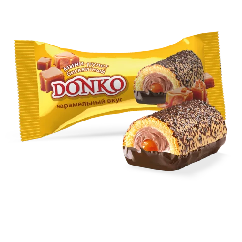 Мини-рулет бисквитный "DonKo" карамельный вкус