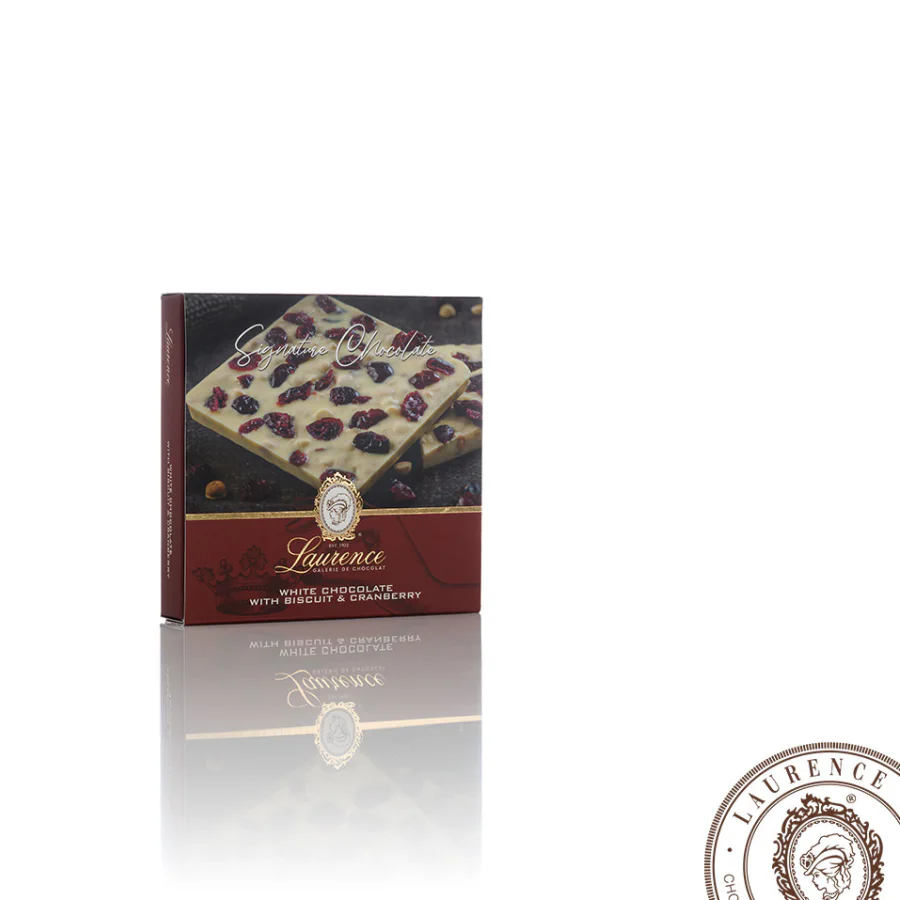 Шоколад белый с бисквитом и клюквой Signature 100 г
