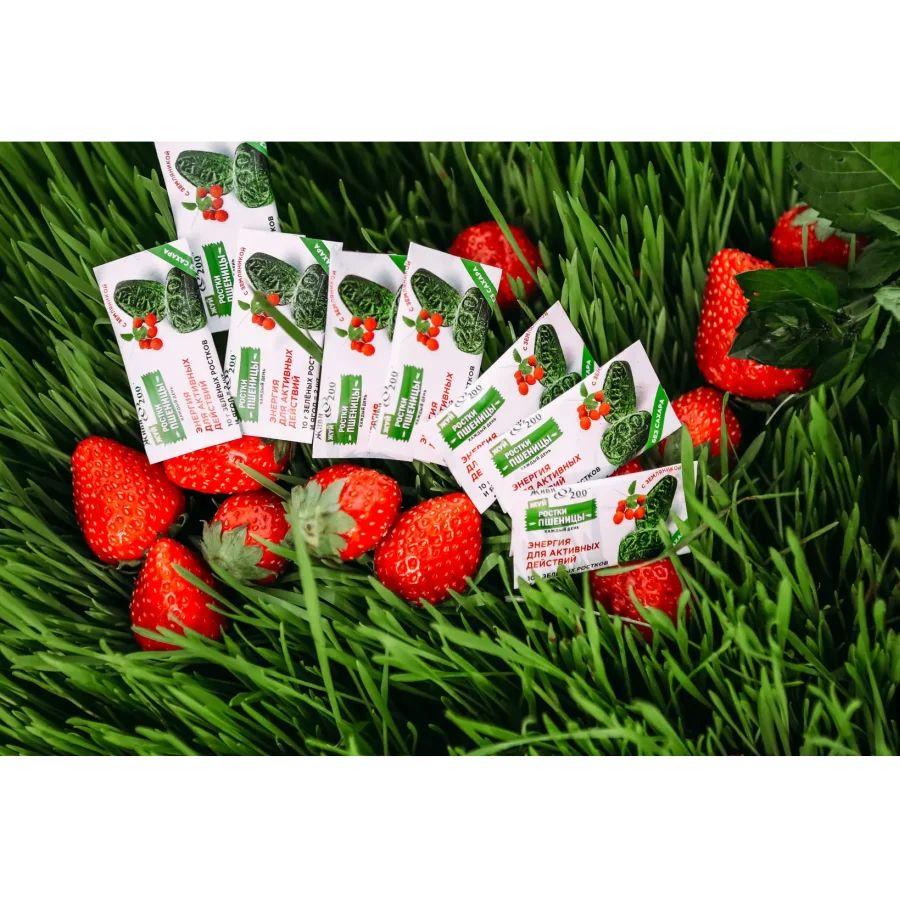 Sachet bags with strawberries