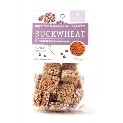 Confectionery Buckwheat product with almonds and cinnamon