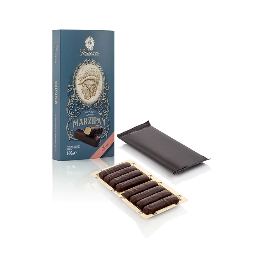 Dark chocolate, marzipan 140 g