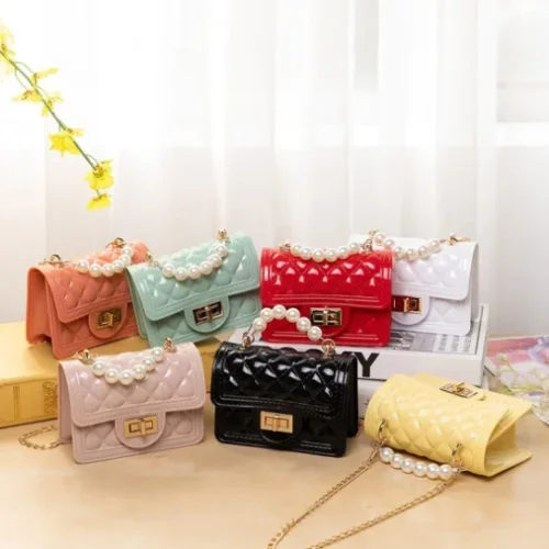 2023 летняя новая маленькая квадратная мини-сумка с жемчугом, модная женская сумка с ромбом, желейная сумка, сумка-мессенджер, маленькая сумка
