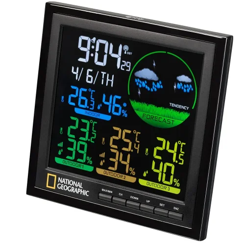 Weather Station Bresser National Geographic VA with color display and three white sensors