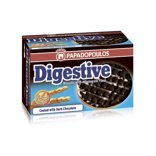 Cookies with whole grain flour and dark chocolate Digestive, PAPADOPOULOS