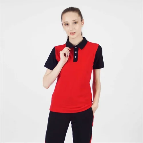Female polo red t-shirt
