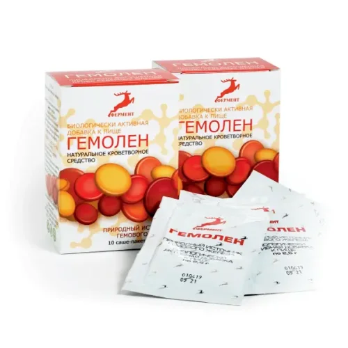 Биологически активная добавка при анемии Гемолен (порошок в пакетах по 2,5 г)