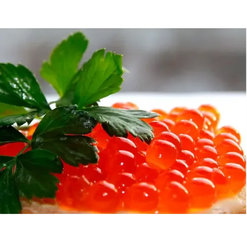 Salmon caviar Weighing