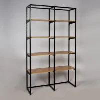 Shelving RESIDENT 2 sections 8 shelves 1080x350x1750 mm matte black/bunratty