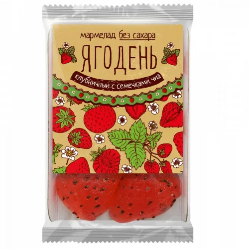 Strawberry berry marmalade with chia seeds / substrate / 140 g