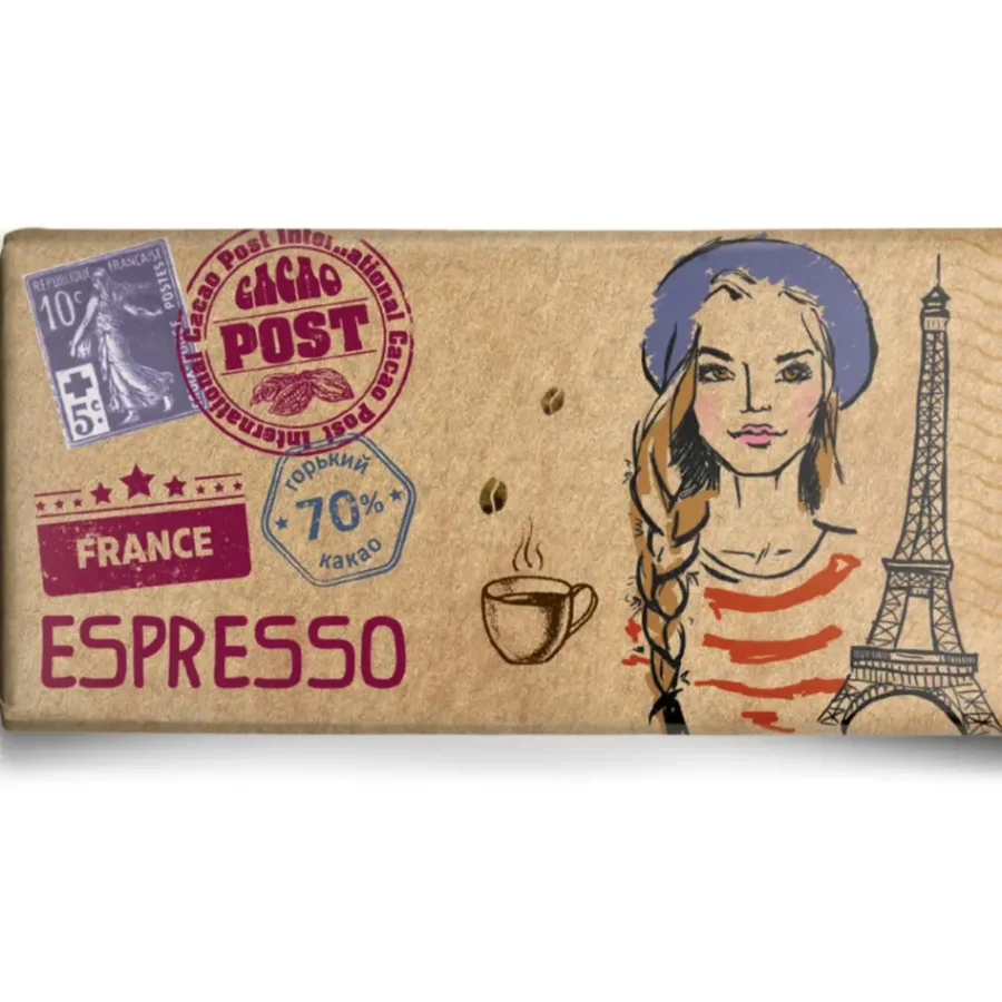 Горький шоколад с кофе Cacao Post Espresso