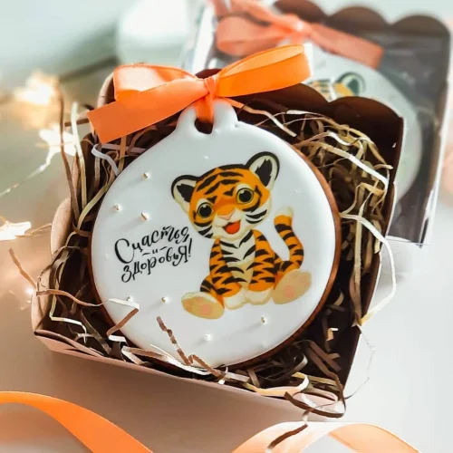 Gift Gingerbread Christmas Tiger Toy