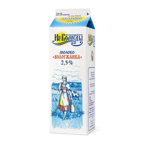 Молоко пастеризованное "Вологжанка" 2,5% 1 л