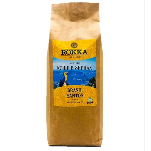 Coffee in the grains of medium roasting "Rokka" Brazil "