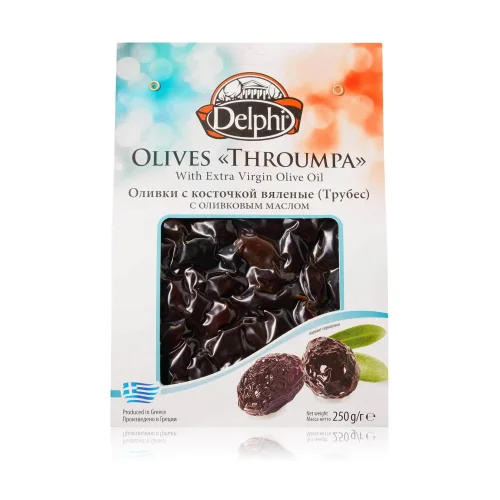 Dried olives with a stone (Tubes) with DELPHI olive oil 250g