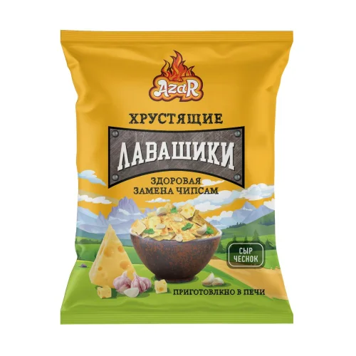 Lavashiki with the taste of cheese with garlic, 90 gr.