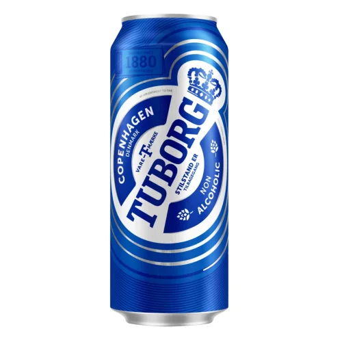 Пиво Туборг безалкогольное, 0.45л, ж/б