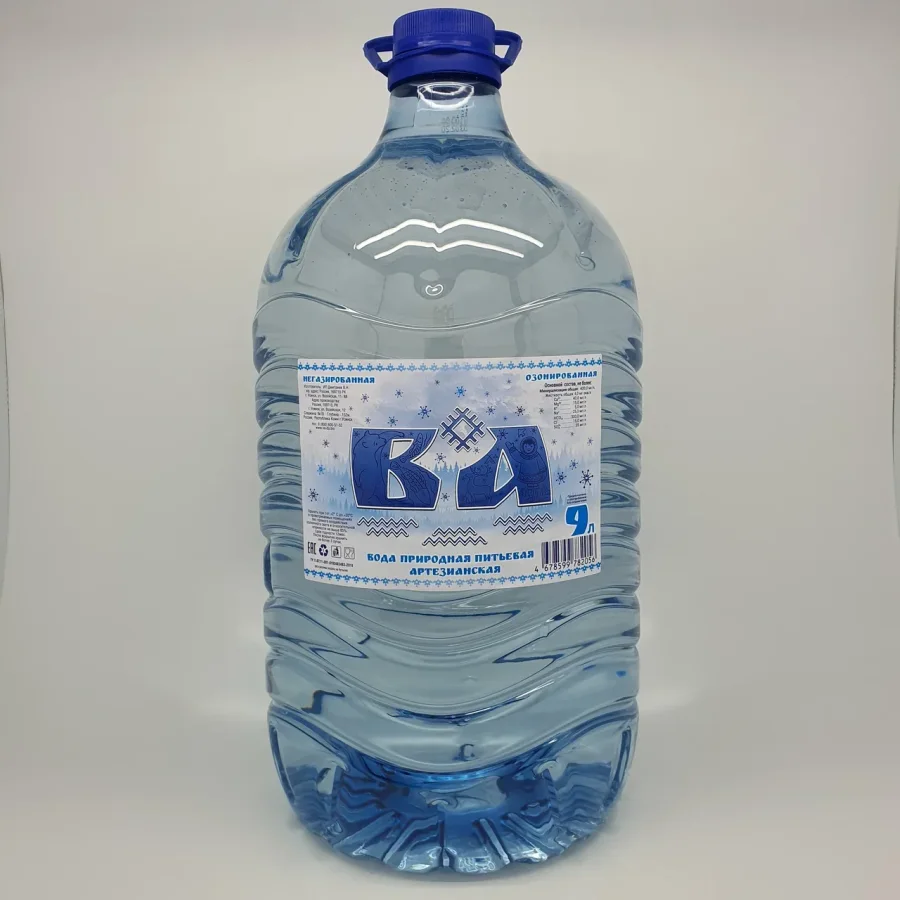 Вода природная питьевая артезианская негазированная 9 л