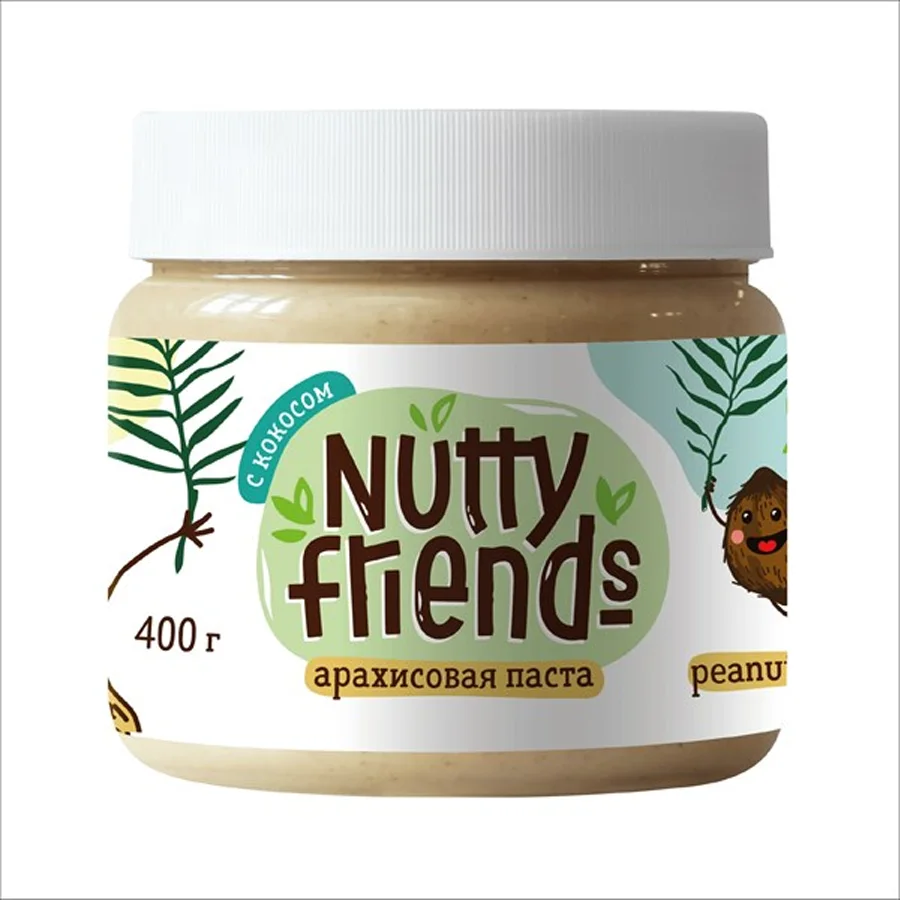 Nutty friends Peanut paste With coconut, 400g