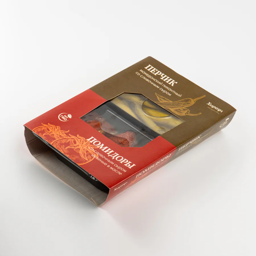 Перцы фаршированные зеленые / Вяленые томаты с сыром  220 гр 