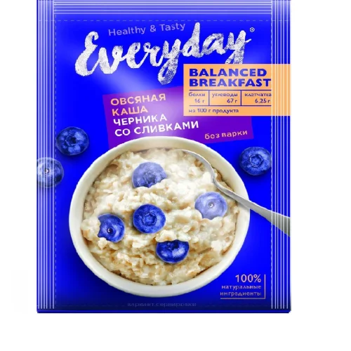 Oatmeal Porridge Balanced Breakfast Blueberries with cream