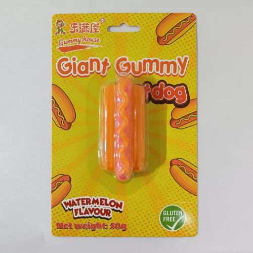 Жевательный Мармелад Gummy House Гигантский Хот Дог 50 гр 1/12шт/6 блочков
