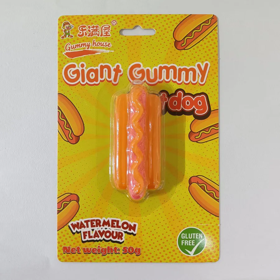Жевательный Мармелад Gummy House Гигантский Хот Дог 50 гр 1/12шт/6 блочков