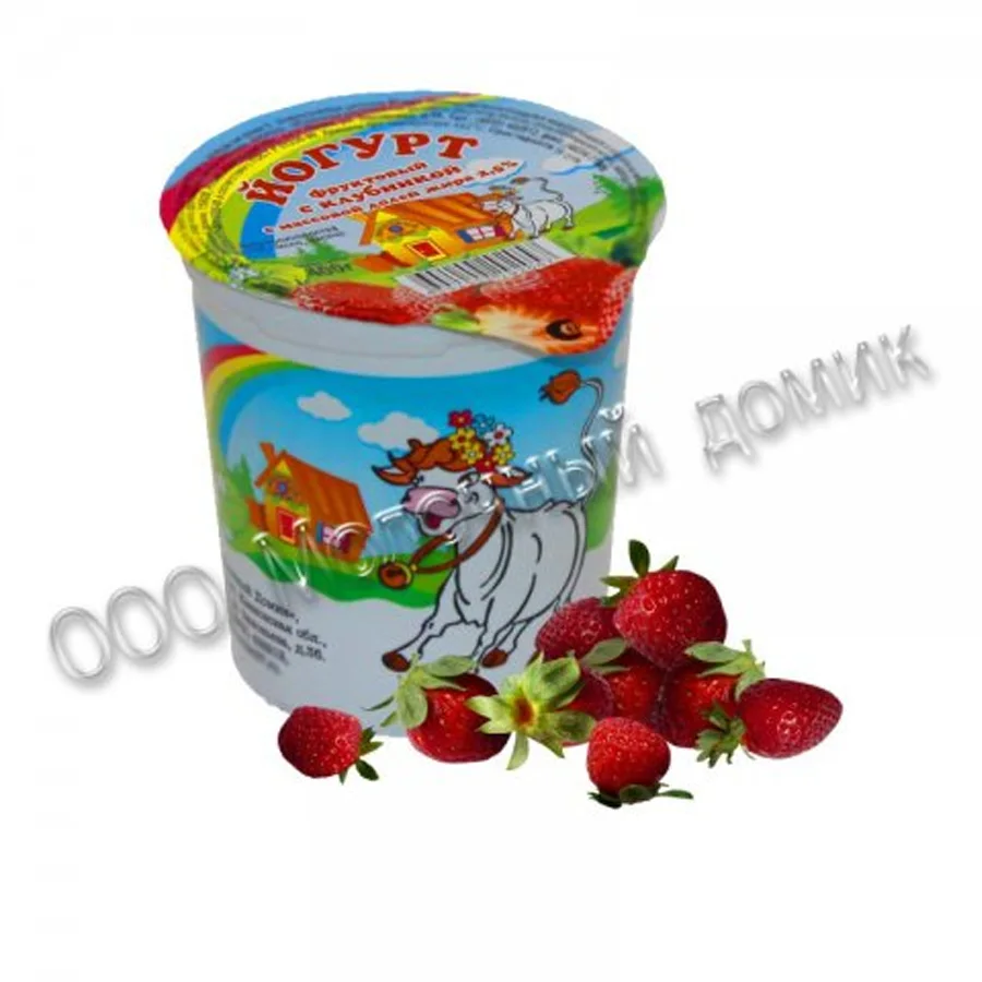 Yogurt 2.5% 400g (with pieces of strawberries)