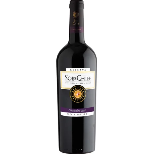 Protected appellation of origin red wine of the Central Valley region "Sol de Chile" Carmenere Reserve dry aged 2018 13.5% 0.75