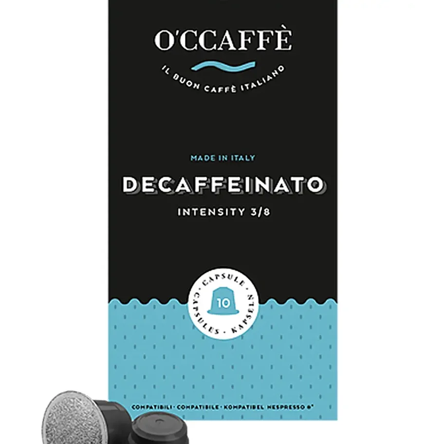 Кофе в капсулах, без кофеина O'CCAFFE Decaffeinato для системы Nespresso, 10 шт (Италия) 