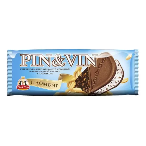 Мороженое Печенье/Шоколадная крошка в глазури PIN&VIN, 105г