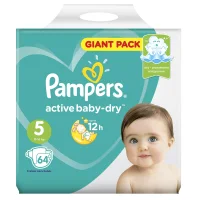 Подгузники Pampers Active Baby-Dry 11–16 кг, размер 5, 64 шт.