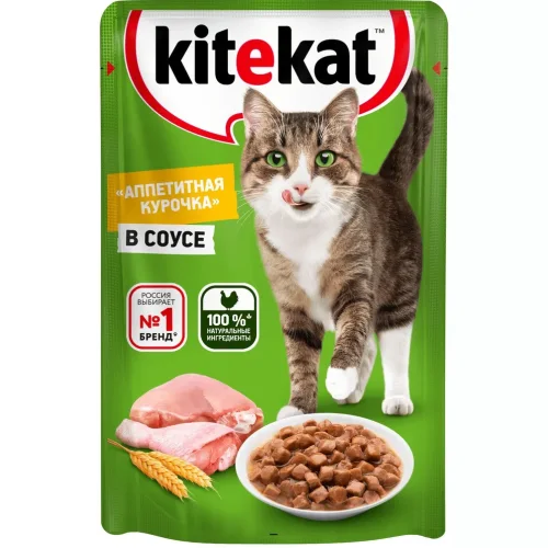 Корм для кошек KITEKAT Курица в соусе, 85г пауч