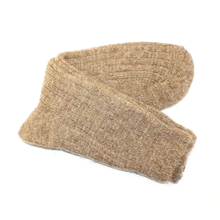 Socks knitted from camel wool. Thin, female