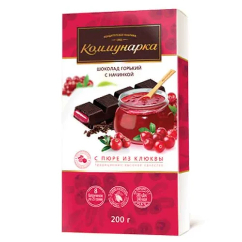 Bitter Chocolate With cranberry puree Kommunarka 8pcs*25g