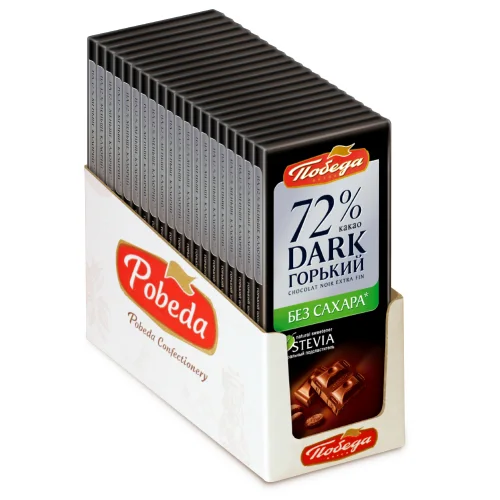 Bitter chocolate without sugar, 72%