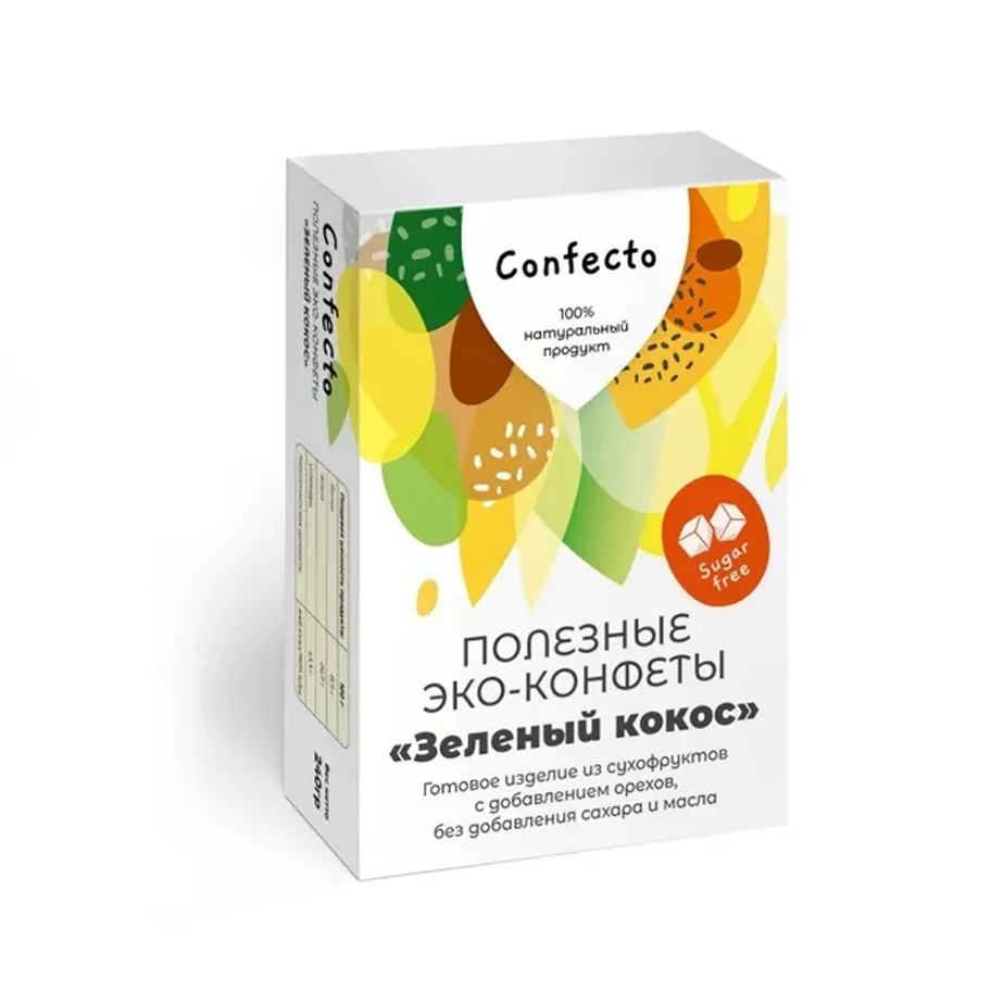 Полезные эко-конфеты Зеленый кокос